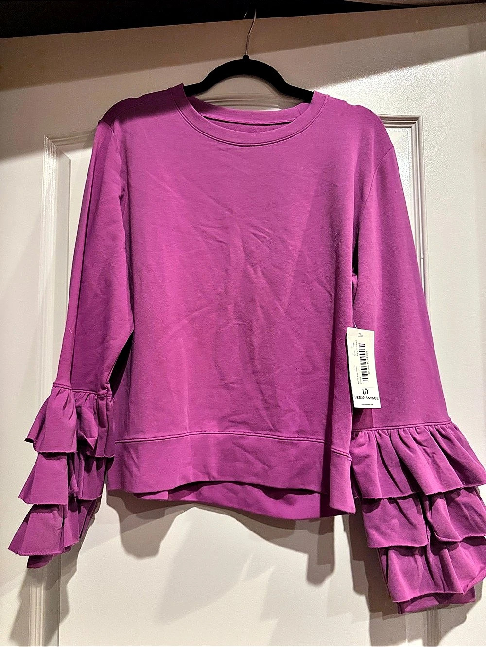 Urban Savage Ruffle Sleeve Top in Pink Size Large NWT